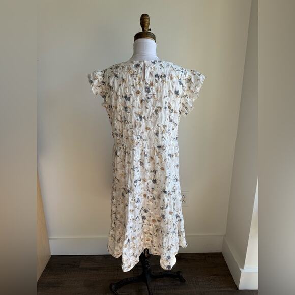 ORANGE CREEK IVORY FLORAL TIERED EMBROIDERED MATERNITY DRESS SIZE MEDIUM - Picture 5 of 9